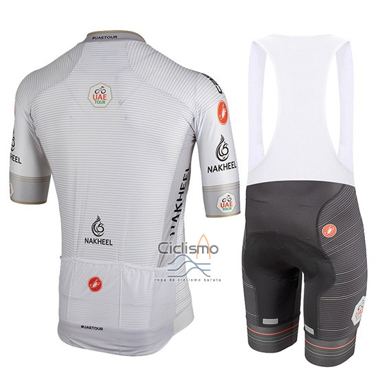 Castelli UAE Tour Ropa Ciclismo Culotte Corto 2019 Hombre Mangas Cortas Blanco